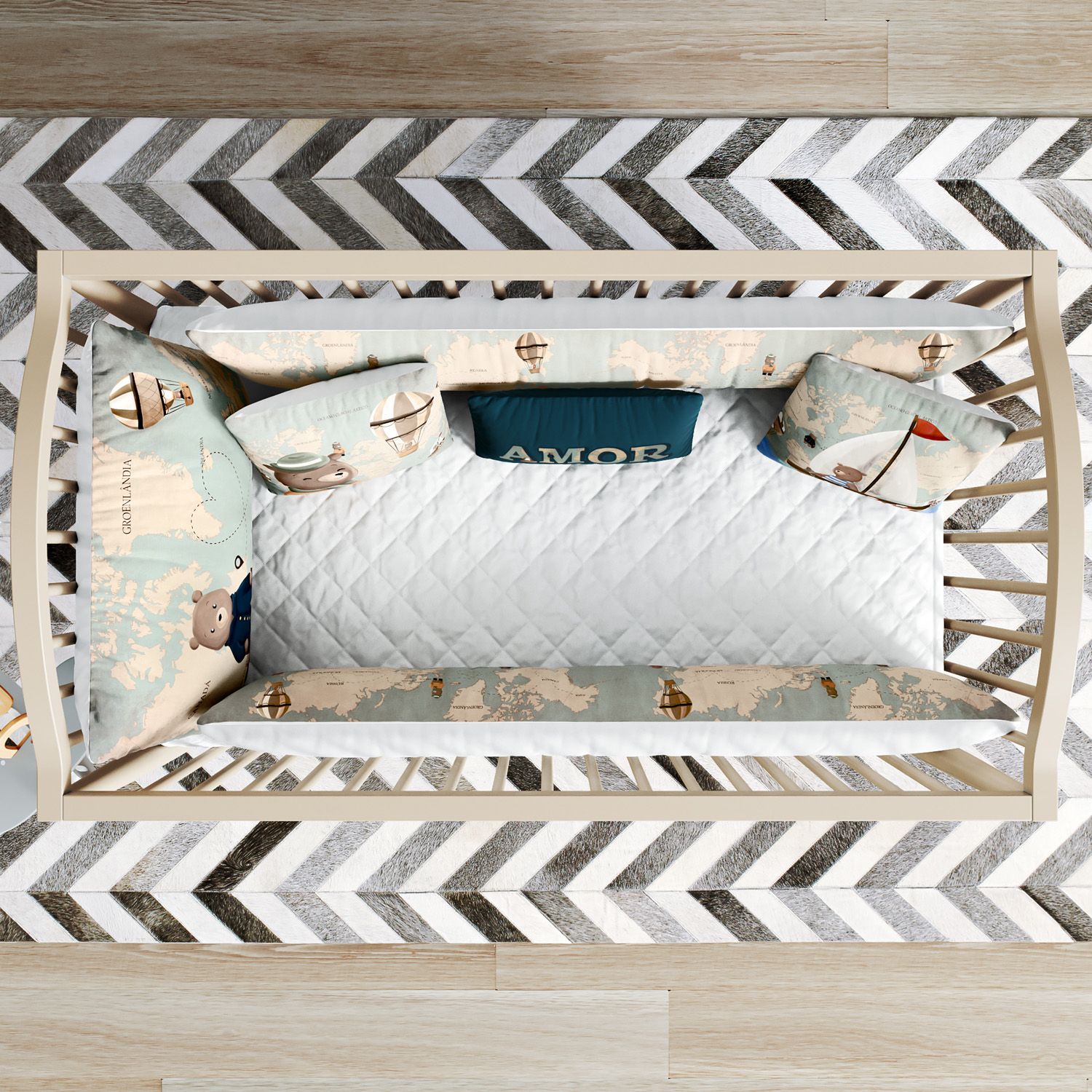 Kit Berço Teddy Pelo Mundo