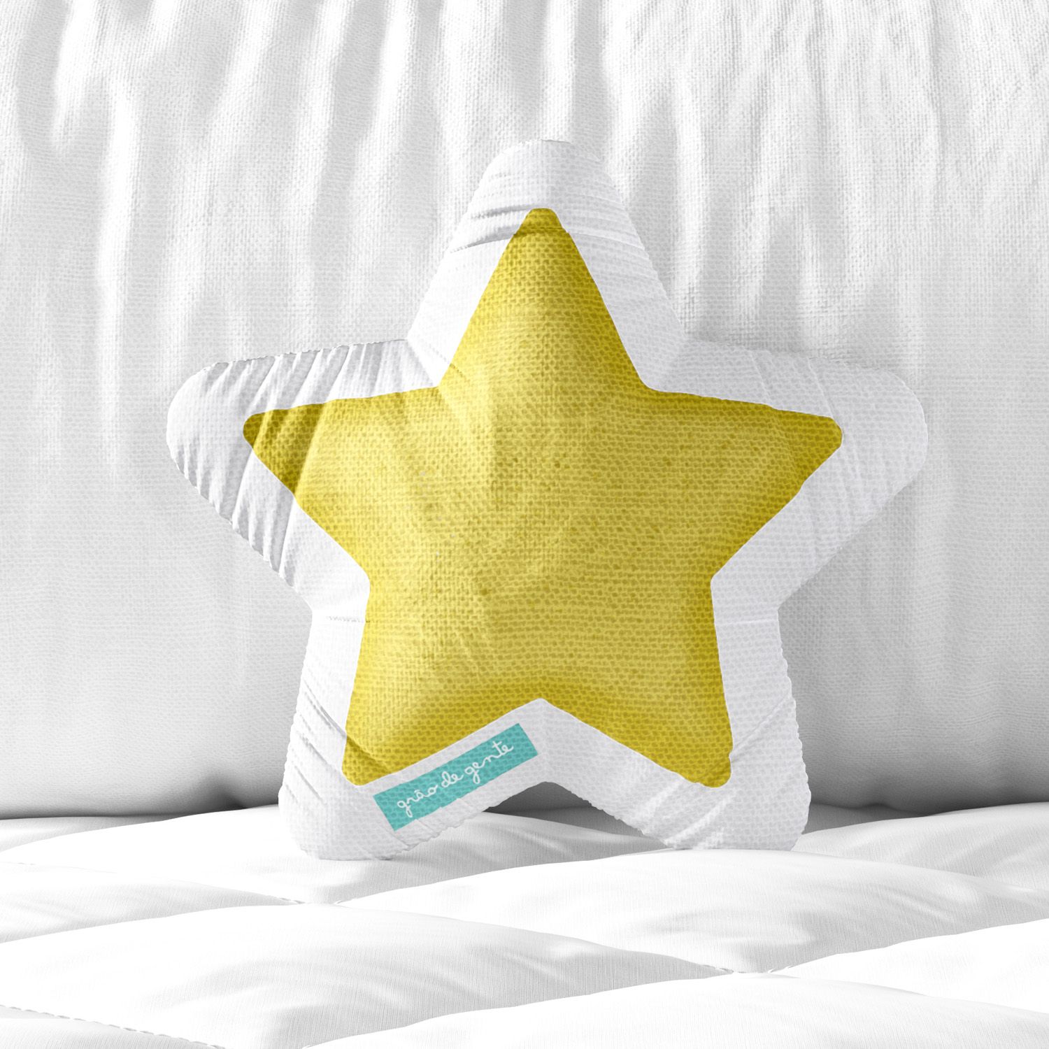 Almofada Estrela Sirius Amarelo 33cm