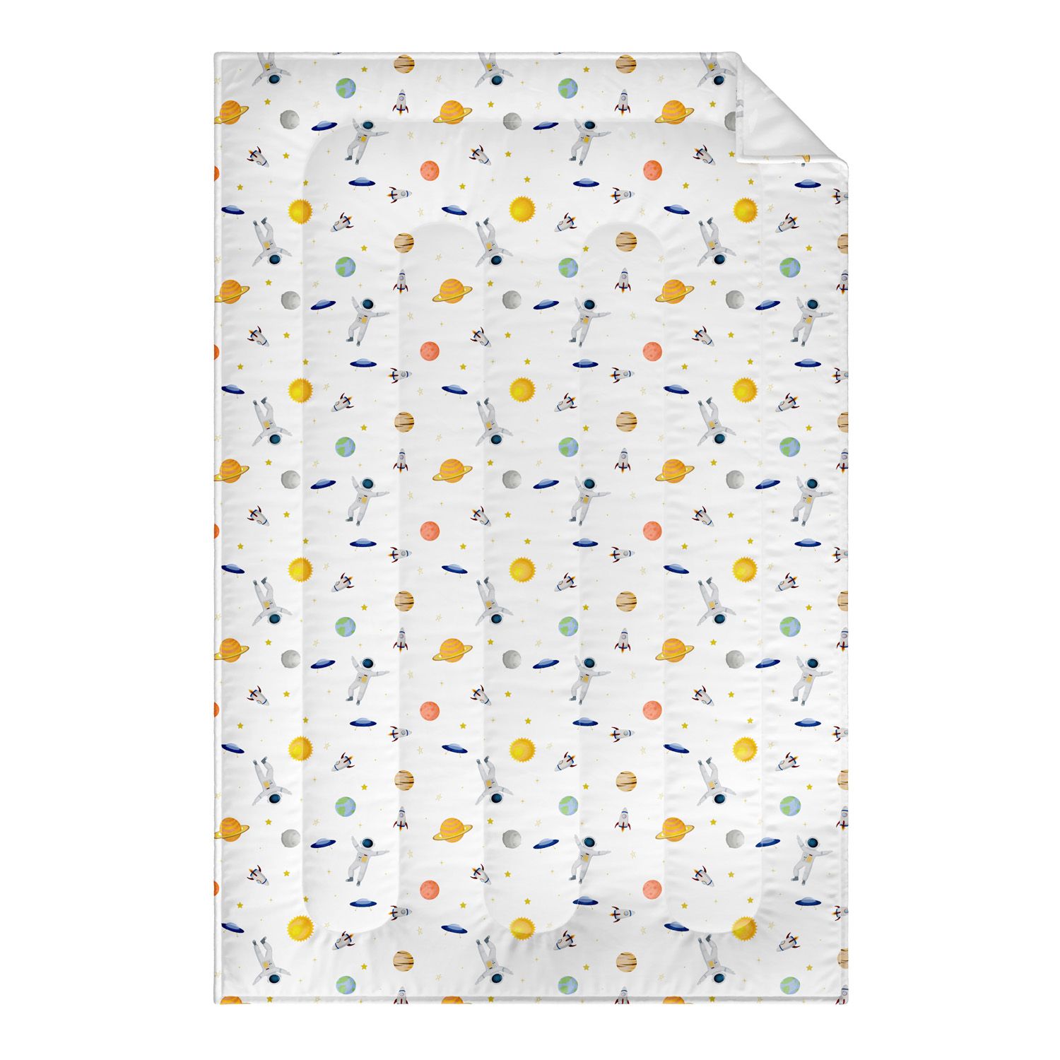 Edredom Infantil Solteiro Astronauta Branco