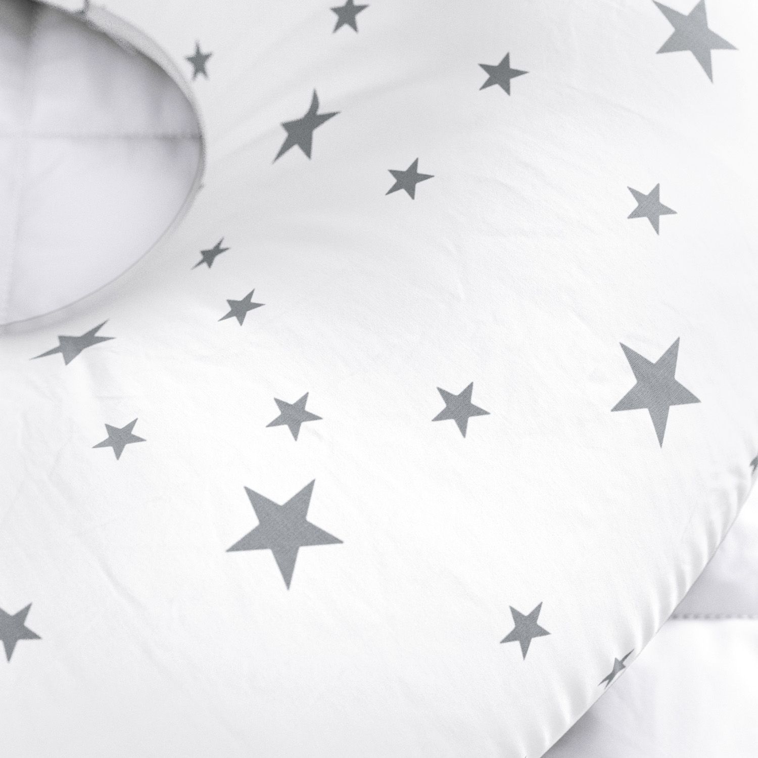 Almofada Amamentação Dupla Face Estrelinha Cinza