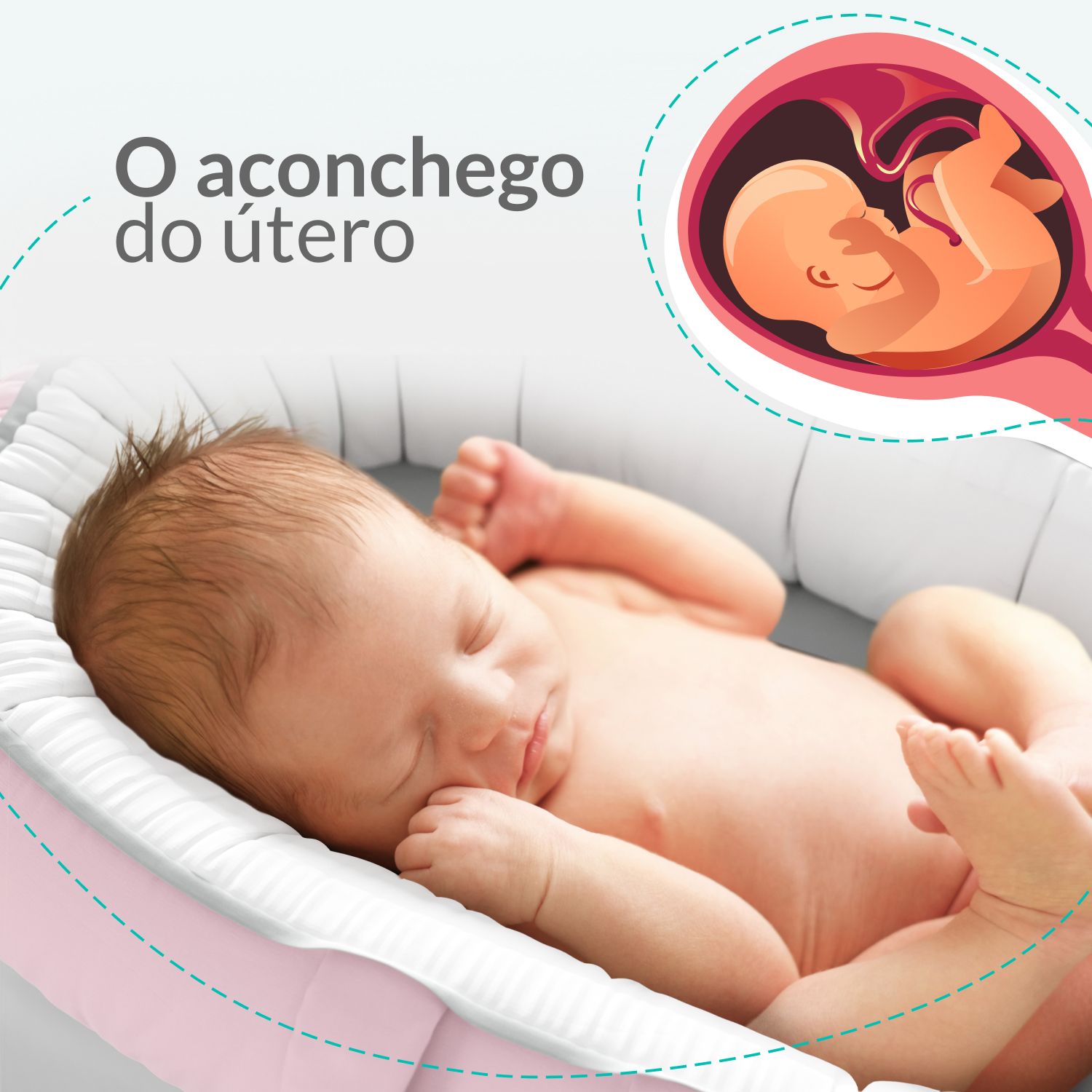 Ninho para Bebê Redutor de Berço Coração Rosa e Cinza