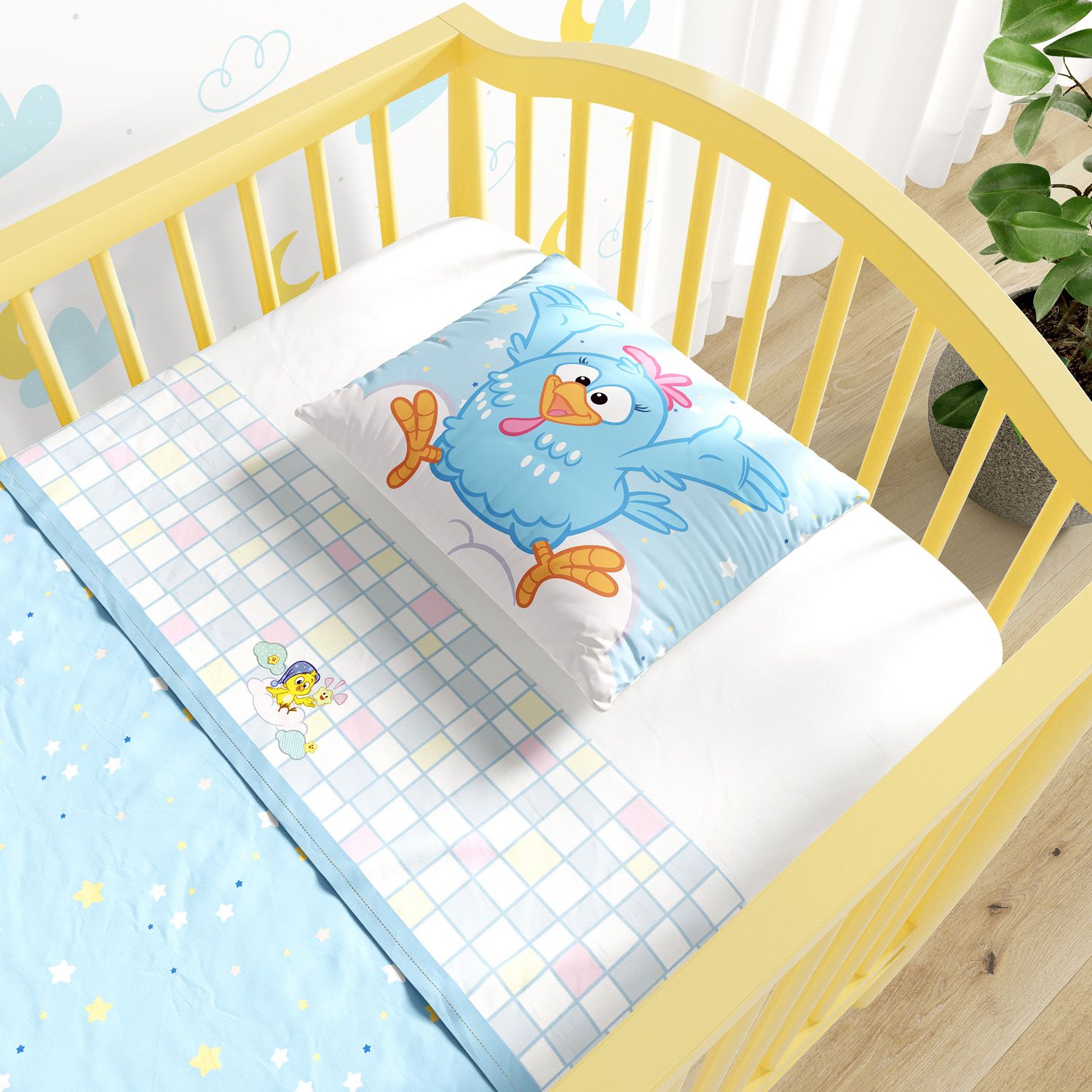 Jogo de Lençol Berço Galinha Pintadinha Estrelinhas 3 Peças