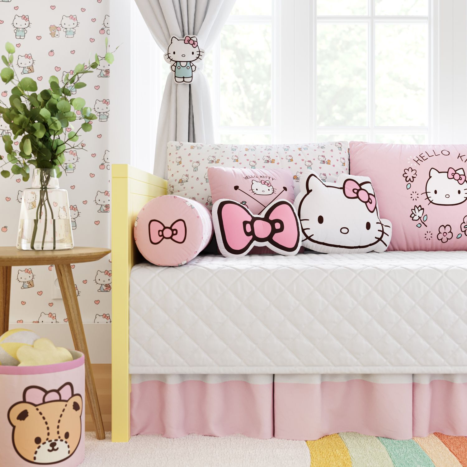 Kit Cama Babá Hello Kitty Branco e Rosa