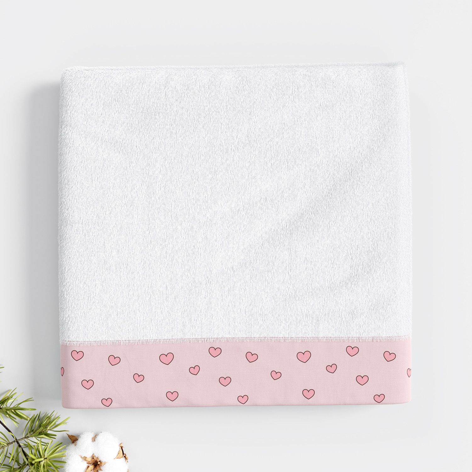 Toalha Fralda Coração Hello Kitty 68cm