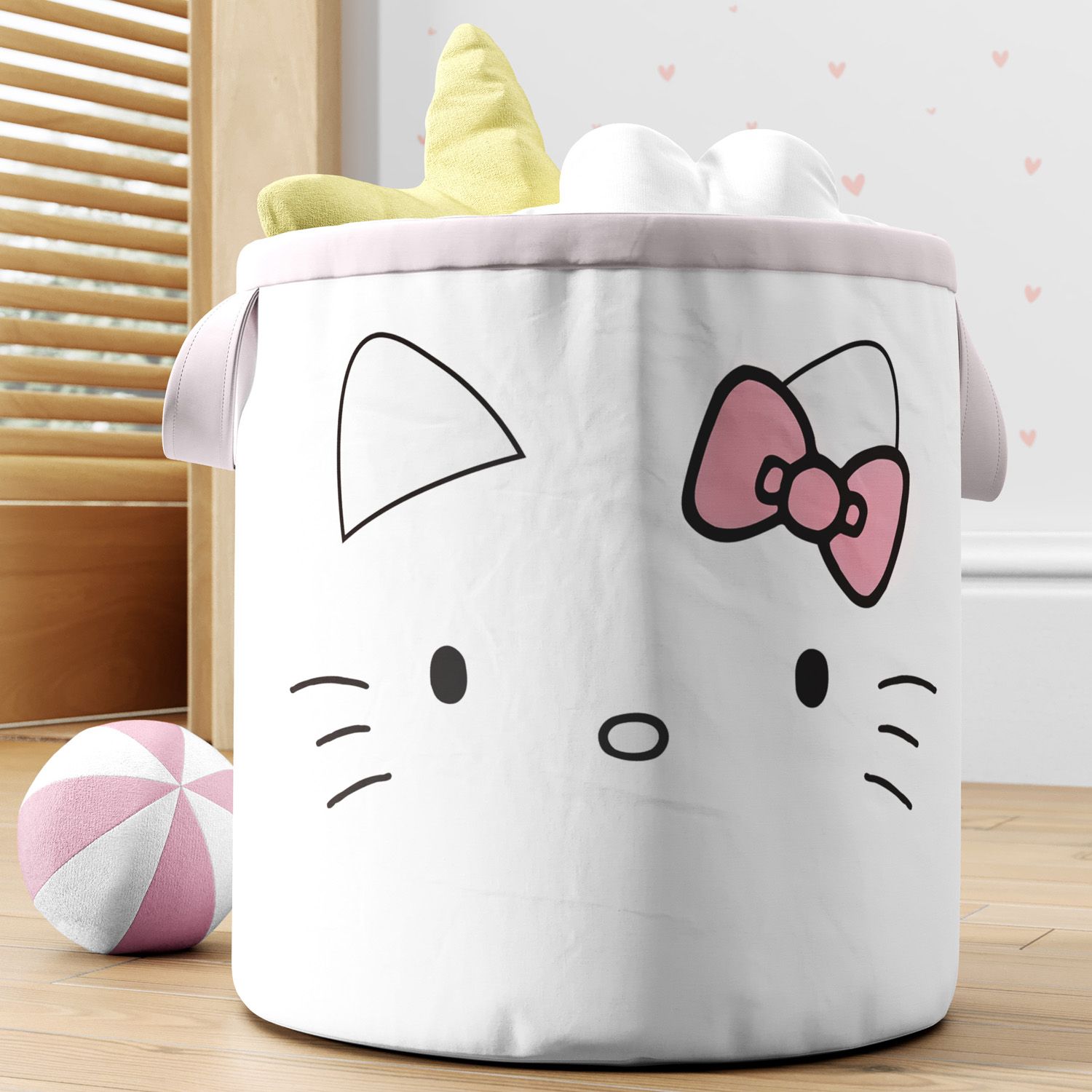 Cesto Organizador para Brinquedos Hello Kitty 35cm