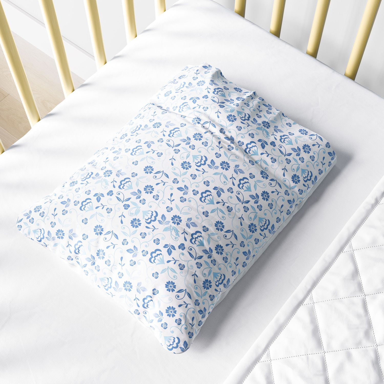 Fronha Bebê Floral Liberty Azul