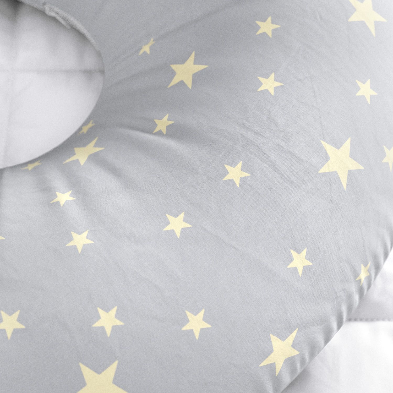 Almofada Amamentação Estrelinha Cinza e Amarelo