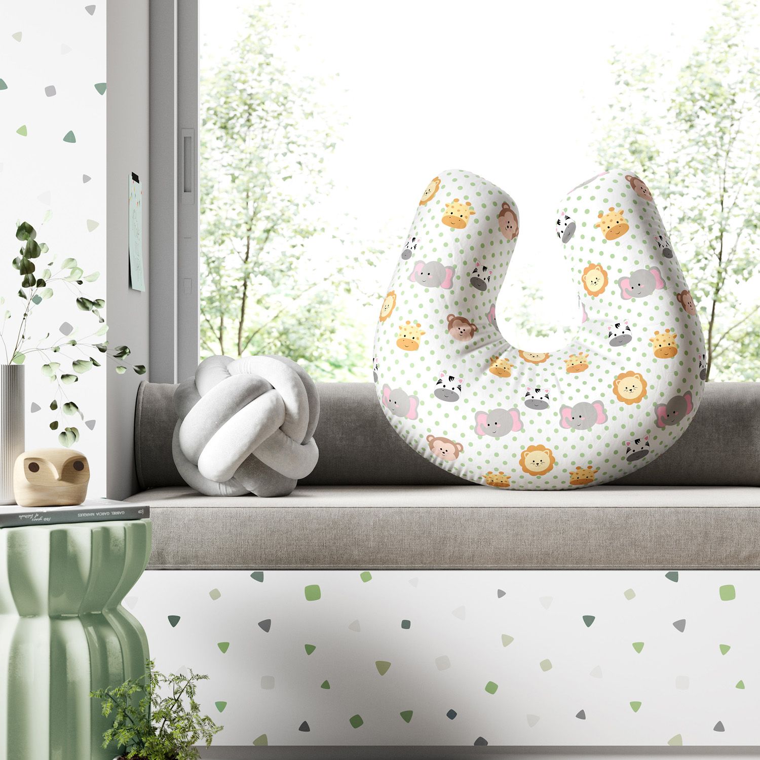 Almofada Amamentação Amiguinhos Safári Poá