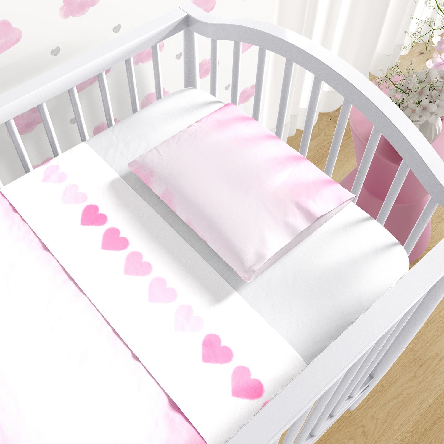 Jogo de Lençol Berço Tie Dye Azul 3 peças