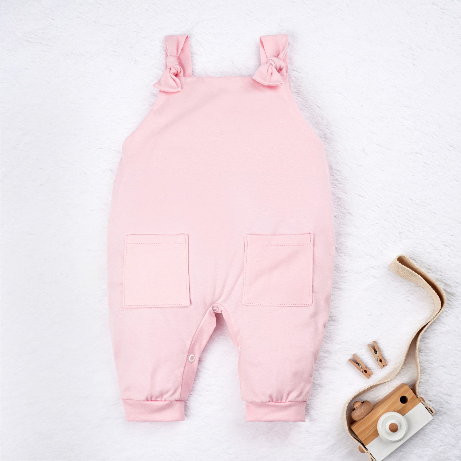 Jardineira Baby Basics Rosa Tam P