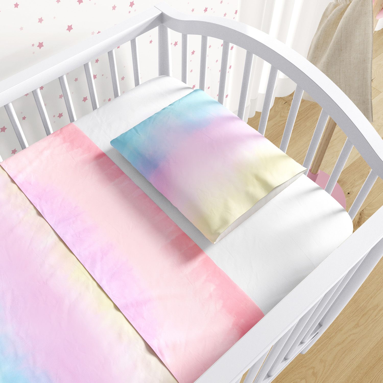 Jogo de Lençol Berço Tie Dye Azul 3 peças