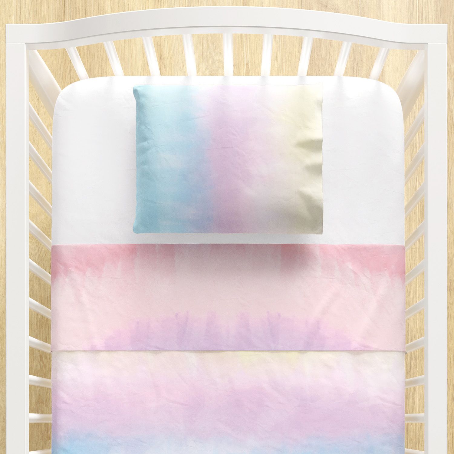 Jogo de Lençol Berço Tie Dye Candy Colors 3 peças