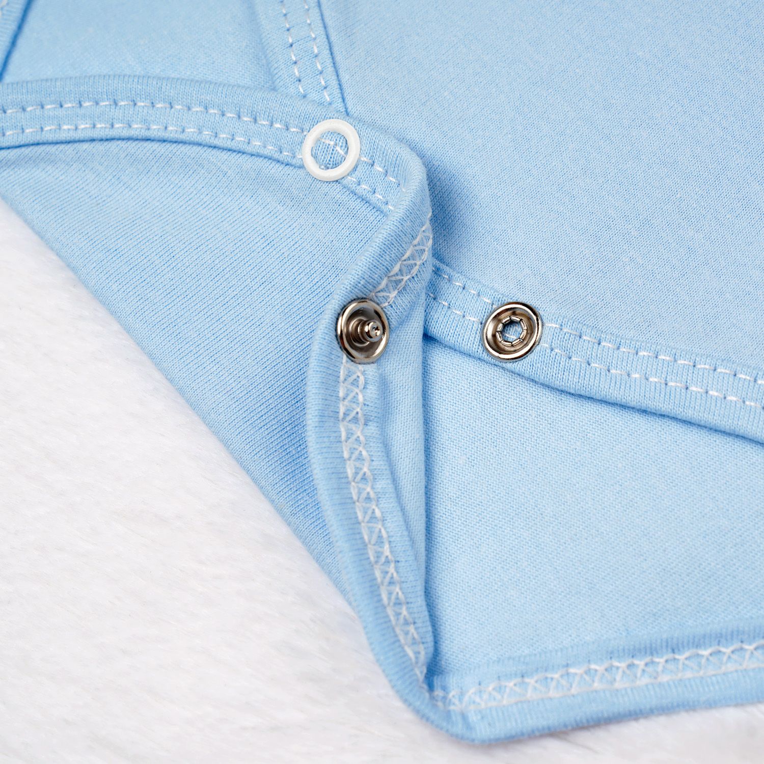 Body Manga Curta Baby Basics Azul Bebê