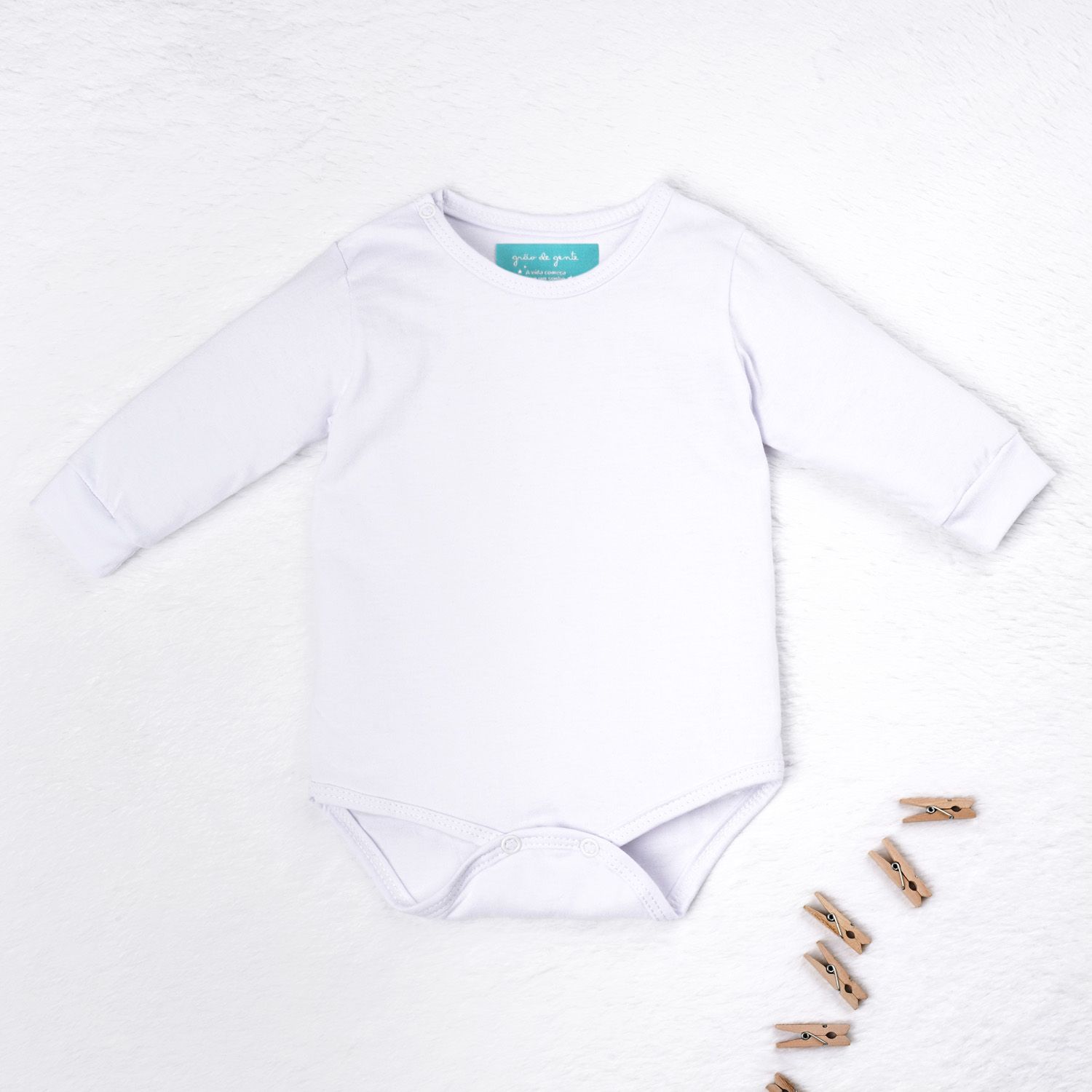 Body Manga Longa Baby Basics Branco Tam M