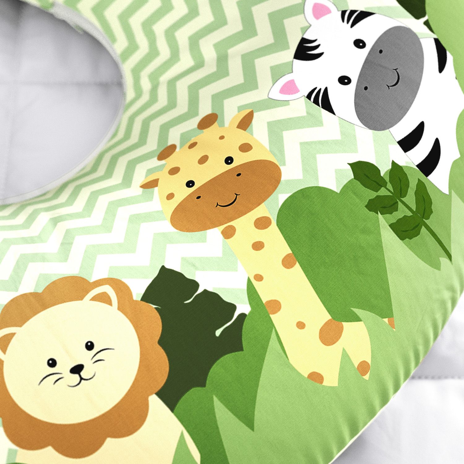 Almofada Amamentação Dupla Face Amiguinhos Safári Poá