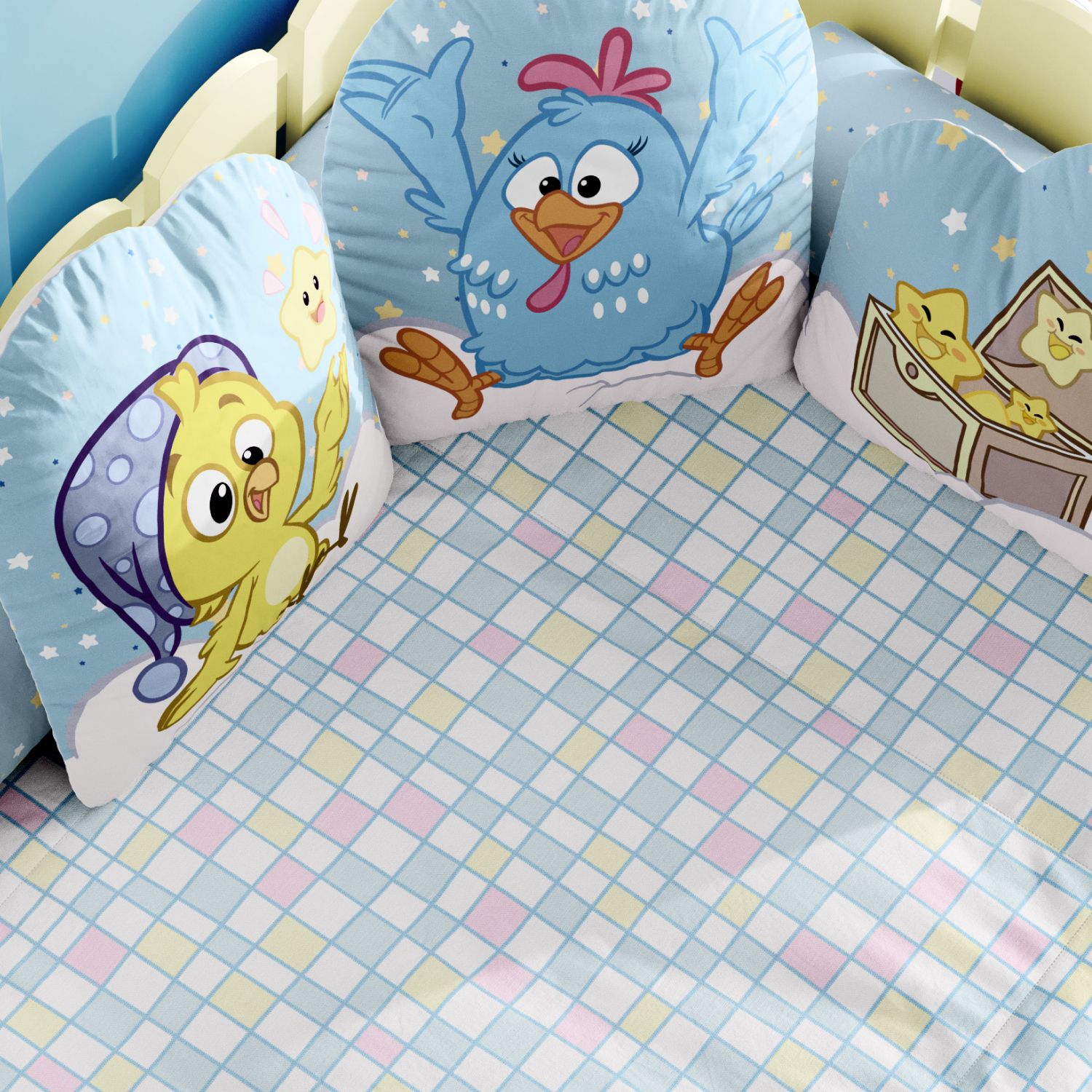 Edredom de Mini Cama Quadriculado Colorido