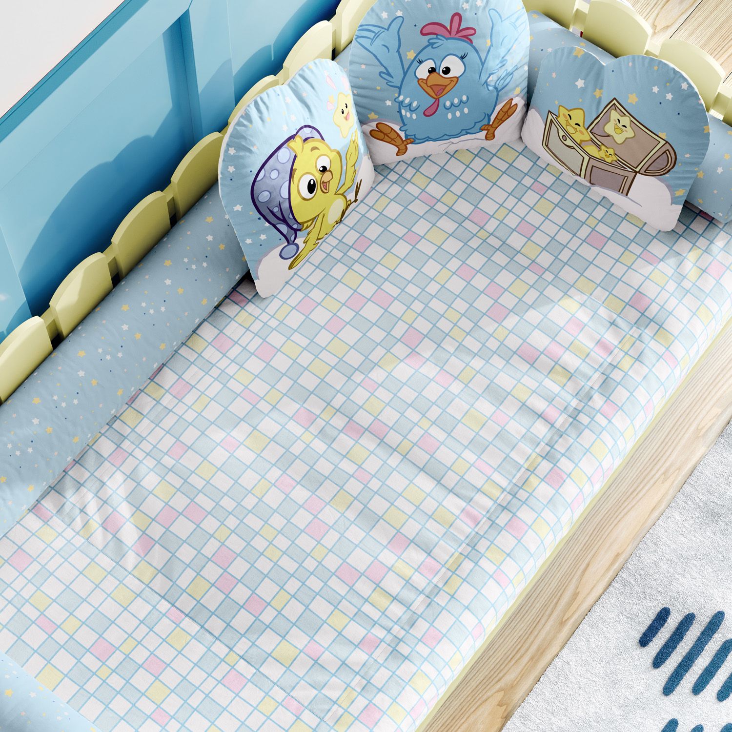 Edredom de Berço Quadriculado Colorido