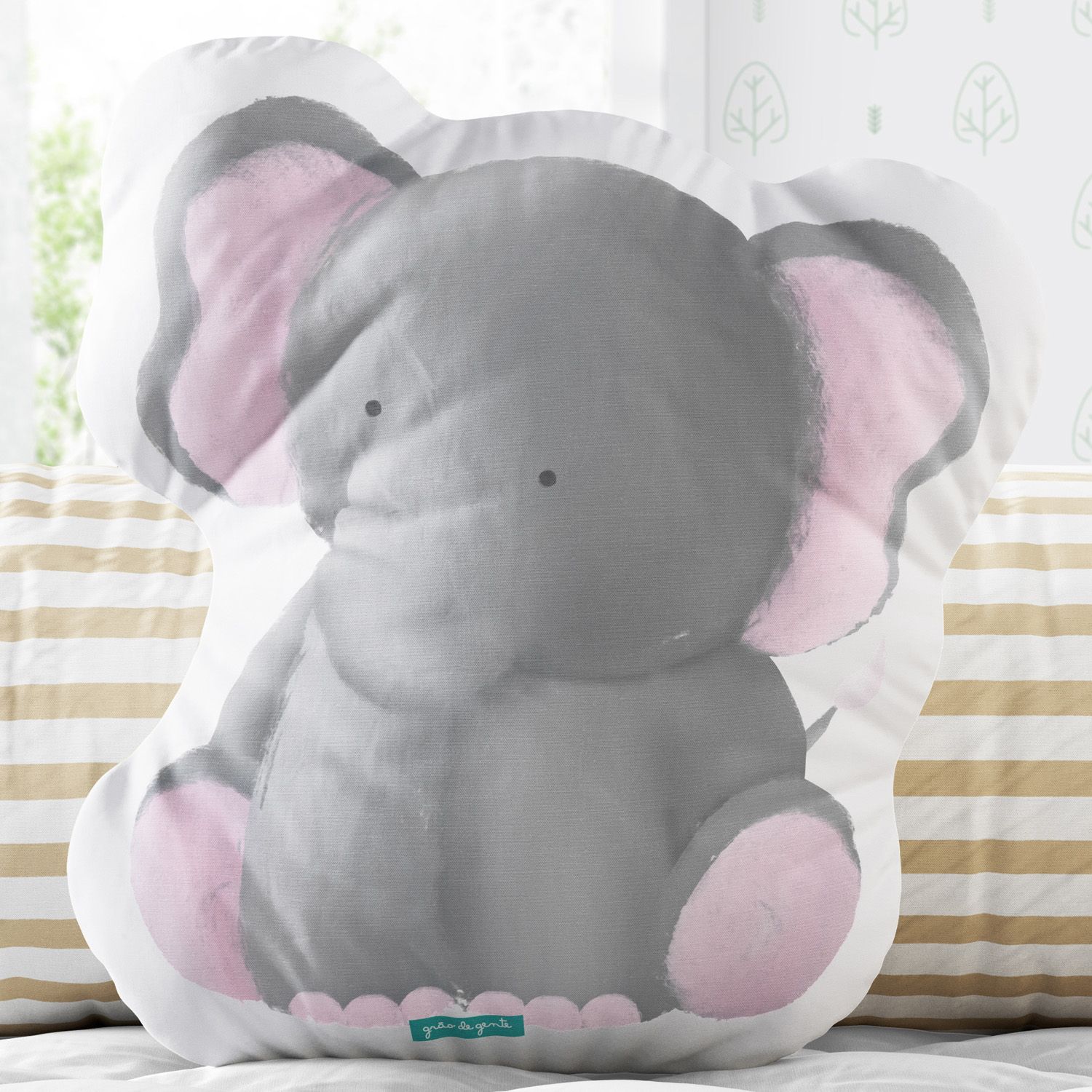 Almofada Amiguinho Elefante Aquarela 30cm