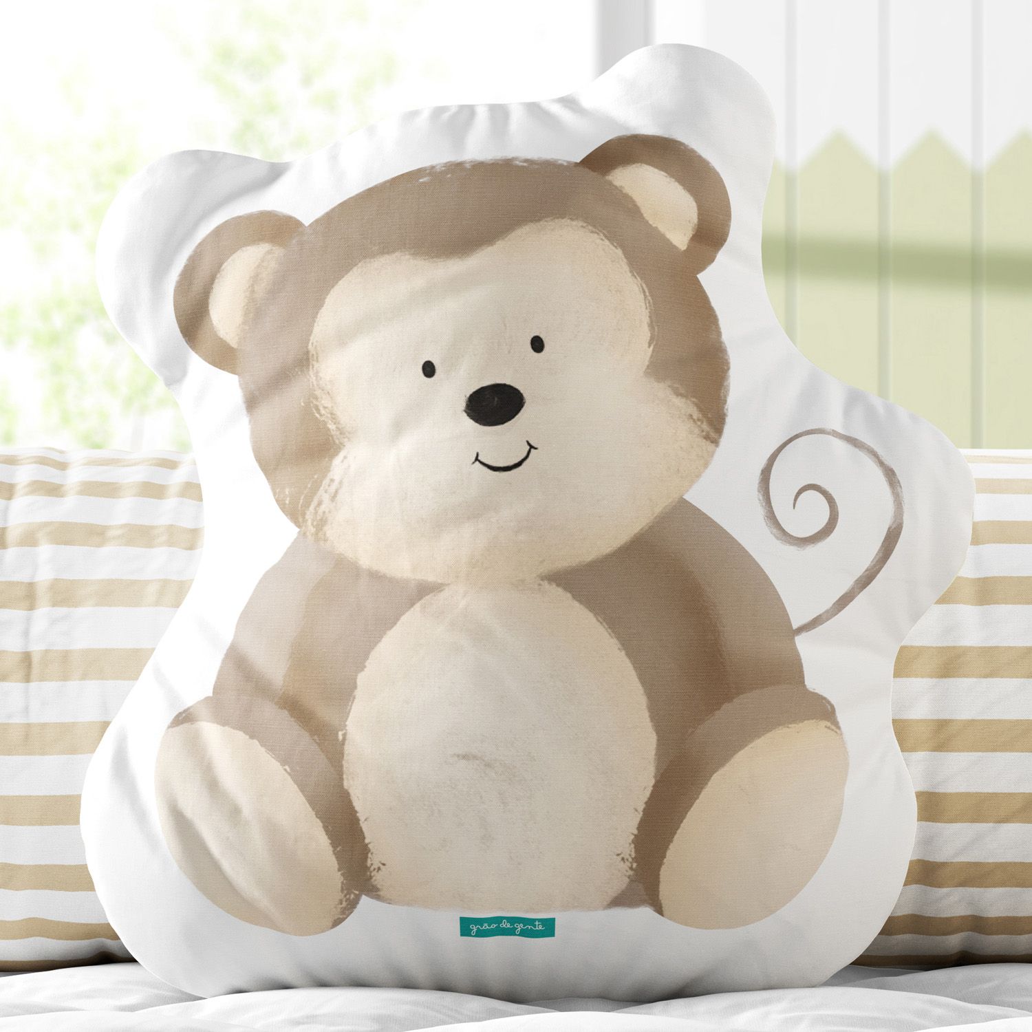 Almofada Amiguinho Macaco Aquarela 30cm