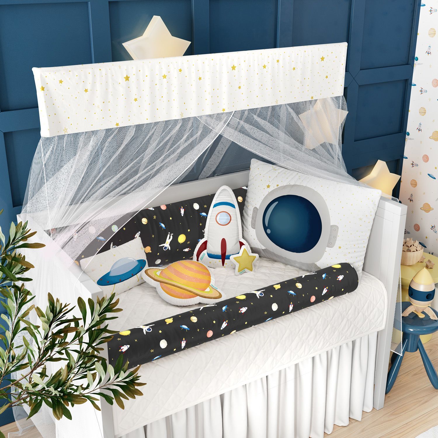 Jogo de Lençol Berço Astronauta 3 Peças