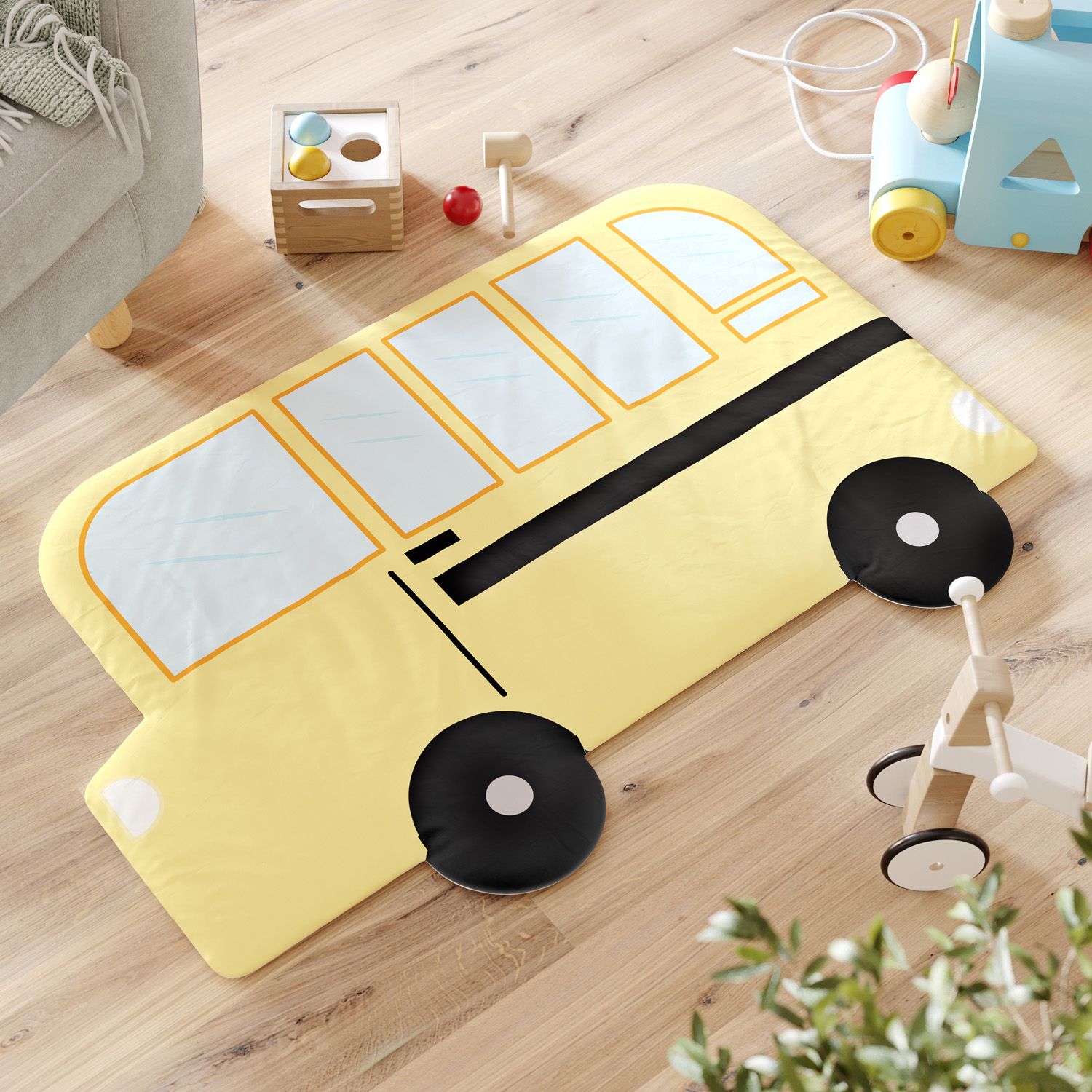 Tapete Ônibus Escolar Amarelo 89CM