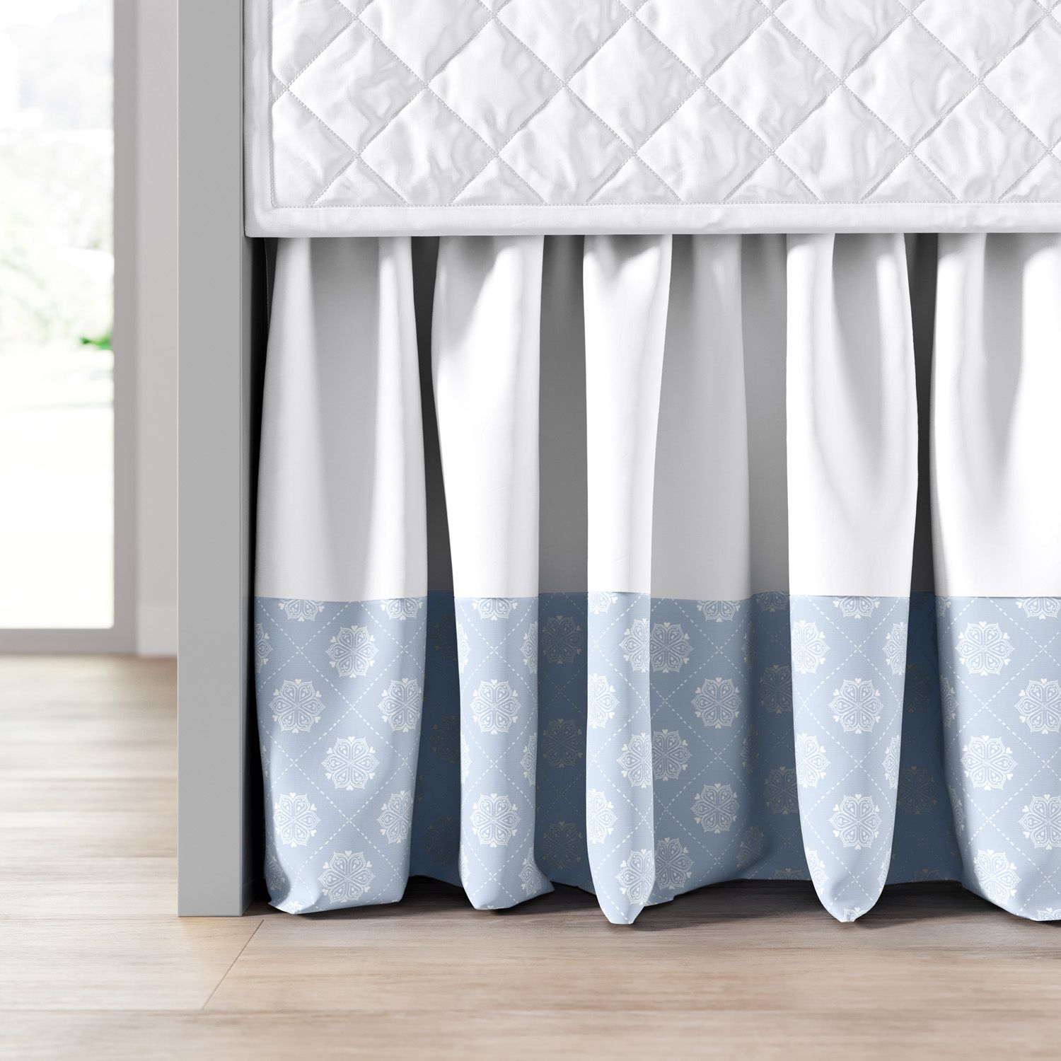 Saia de Berço Mandala Vintage Azul