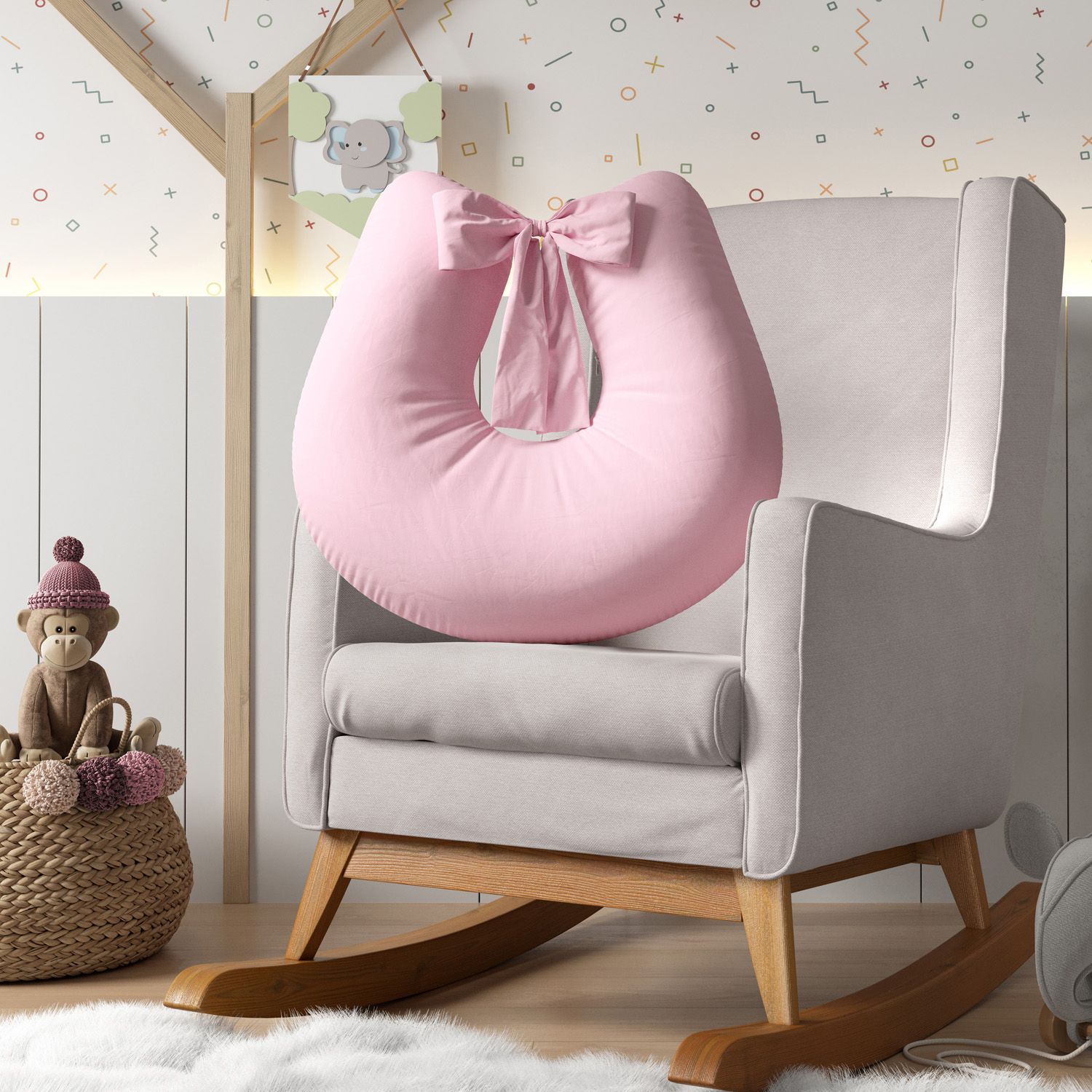 Almofada Amamentação com Laço Amarelo