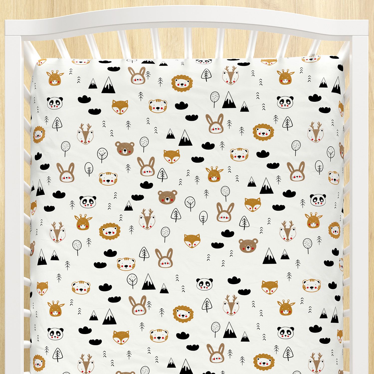 Lençol Berço com Elástico Safári Escandinavo
