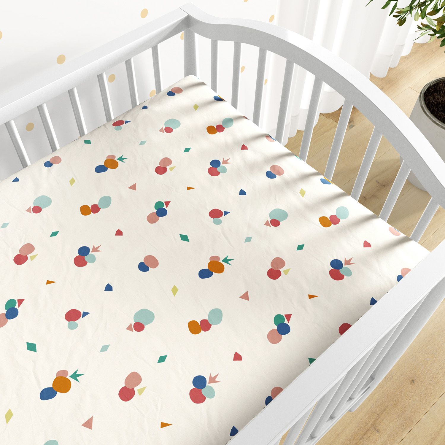 Lençol Berço com Elástico Geométrico Vintage