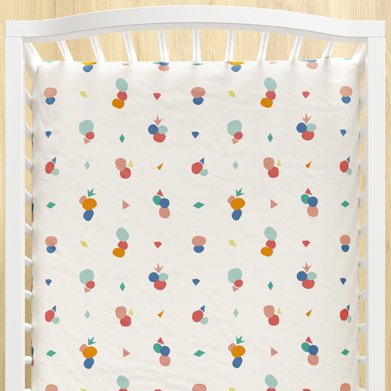 Lençol Berço com Elástico Geométrico Vintage