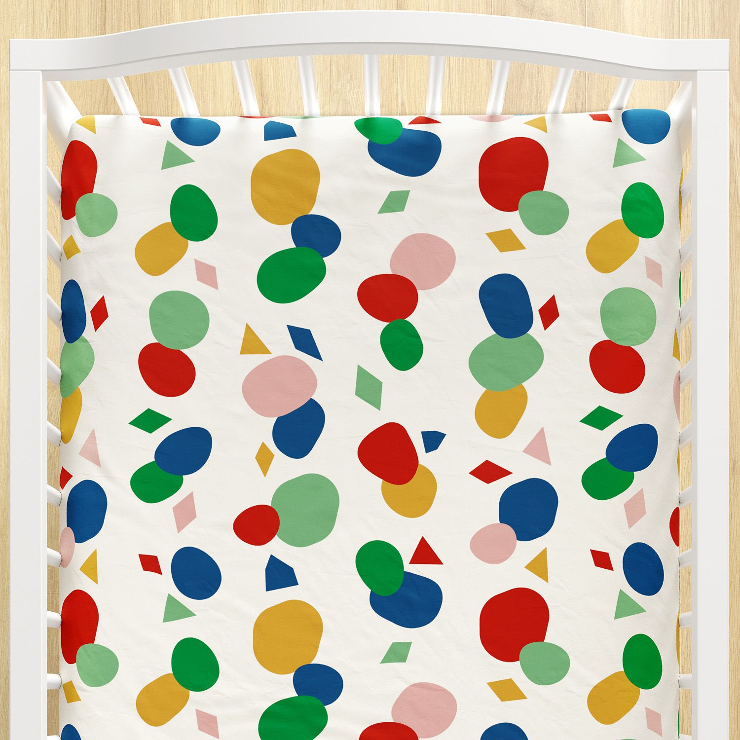 Lençol Berço com Elástico Maxi Geométrico Colorido