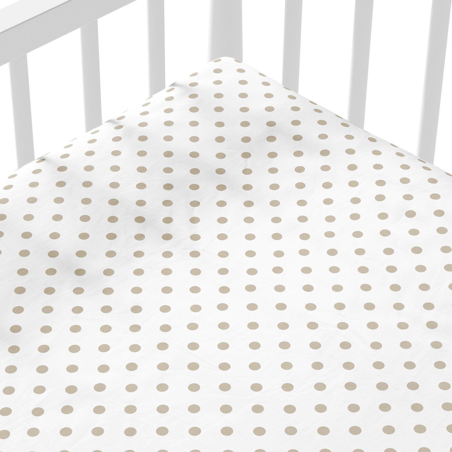 Lençol Berço com Elástico Poá Bege