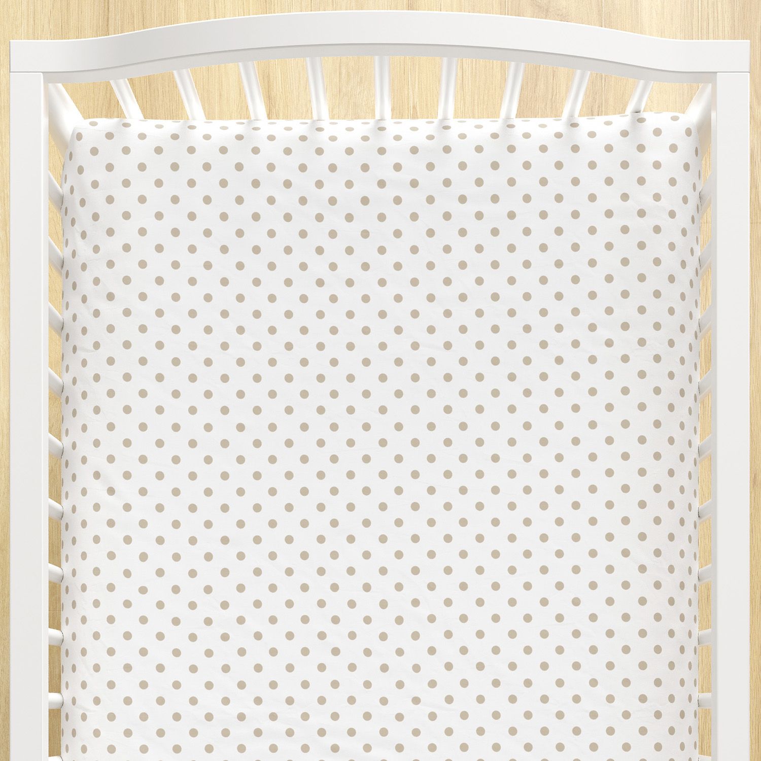 Lençol Berço com Elástico Poá Bege