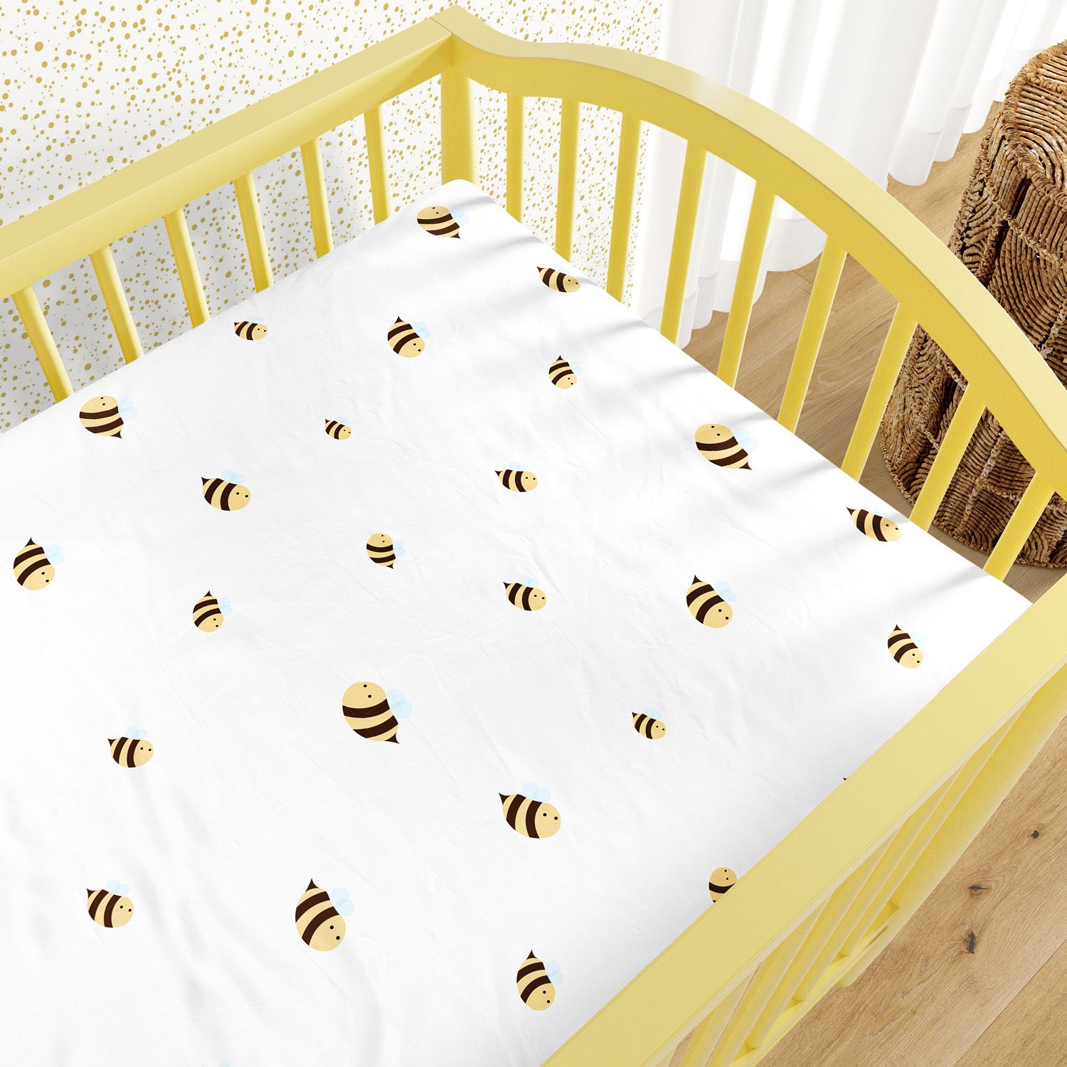 Lençol Berço com Elástico Abelhinha