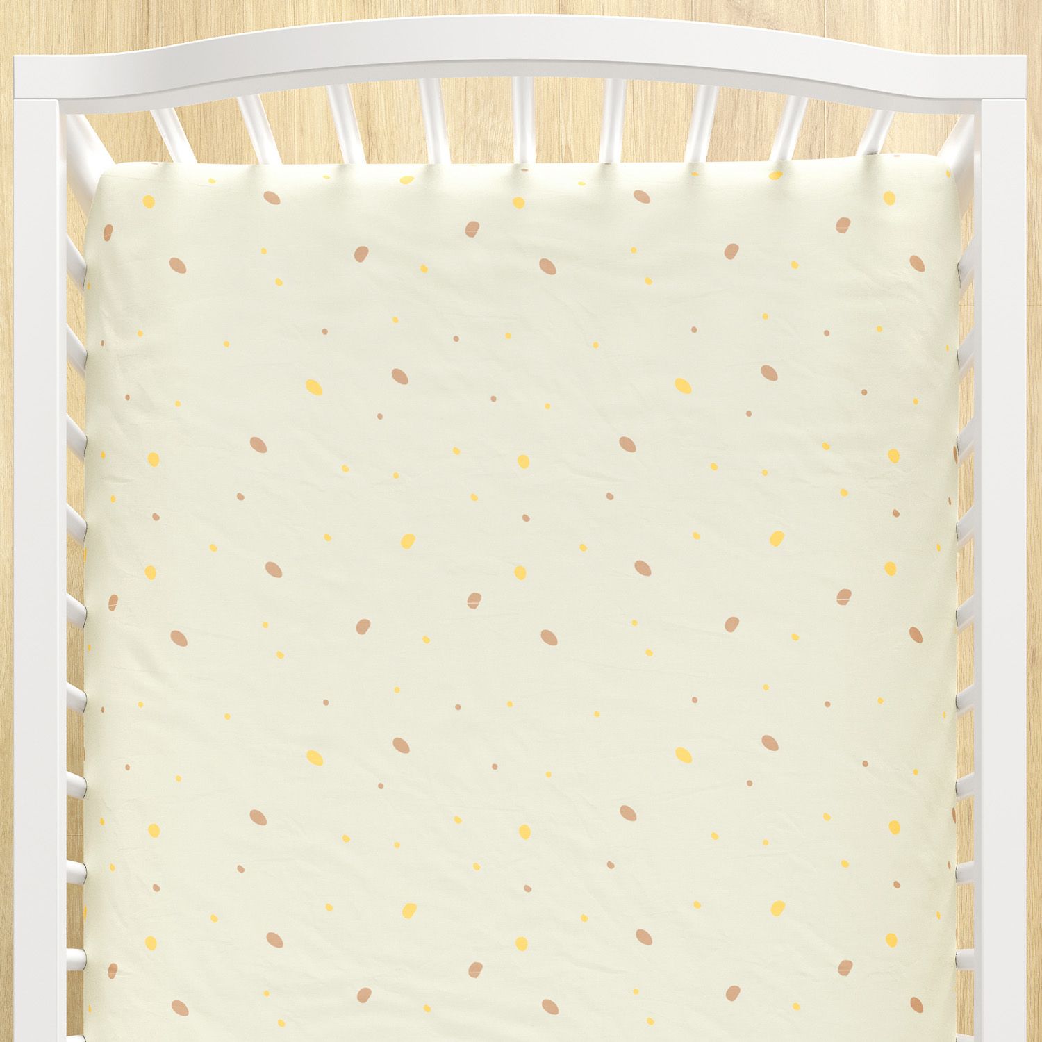 Lençol Berço com Elástico Poá Artsy Bege