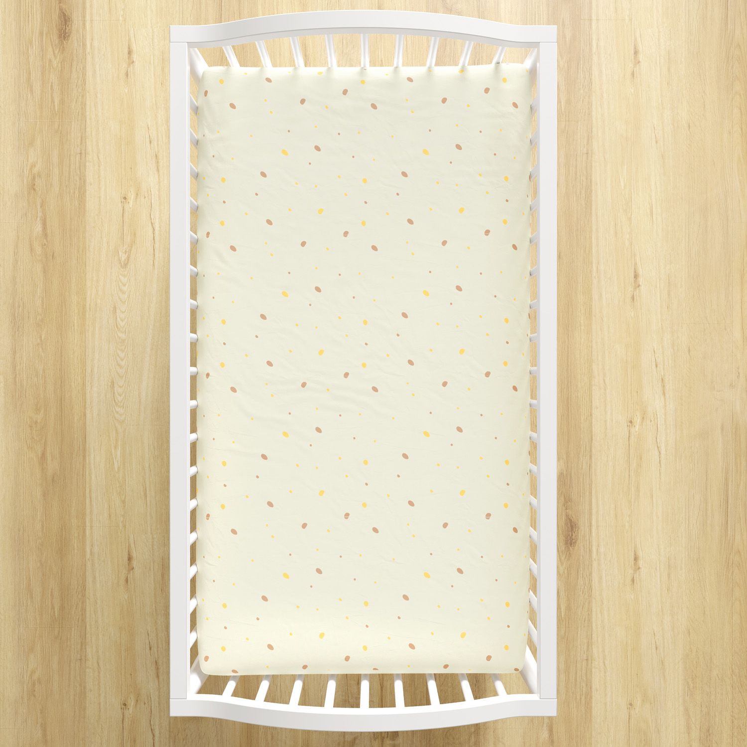 Lençol Berço com Elástico Poá Artsy Bege