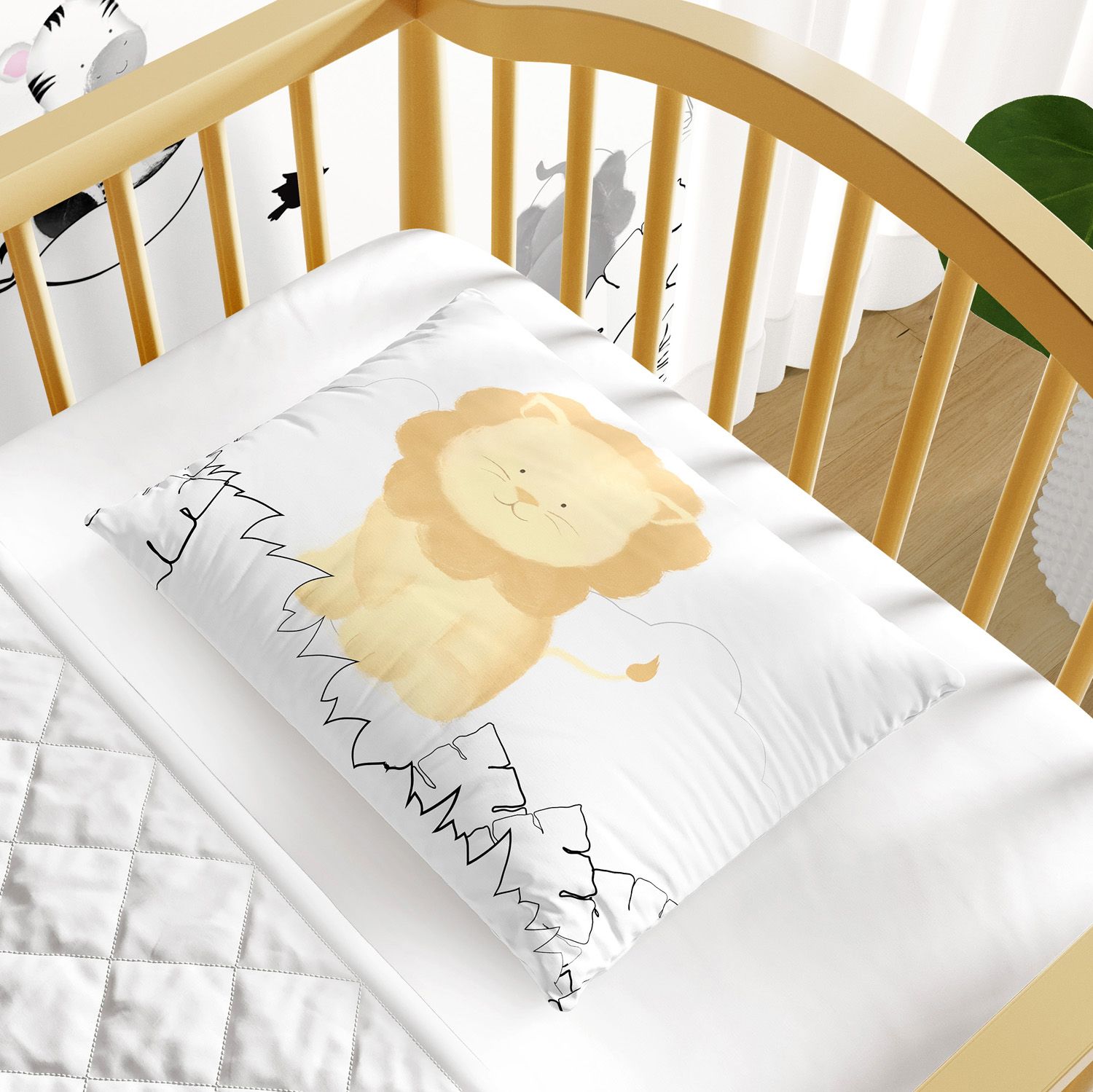 Fronha Bebê Amiguinho Leão Aquarela