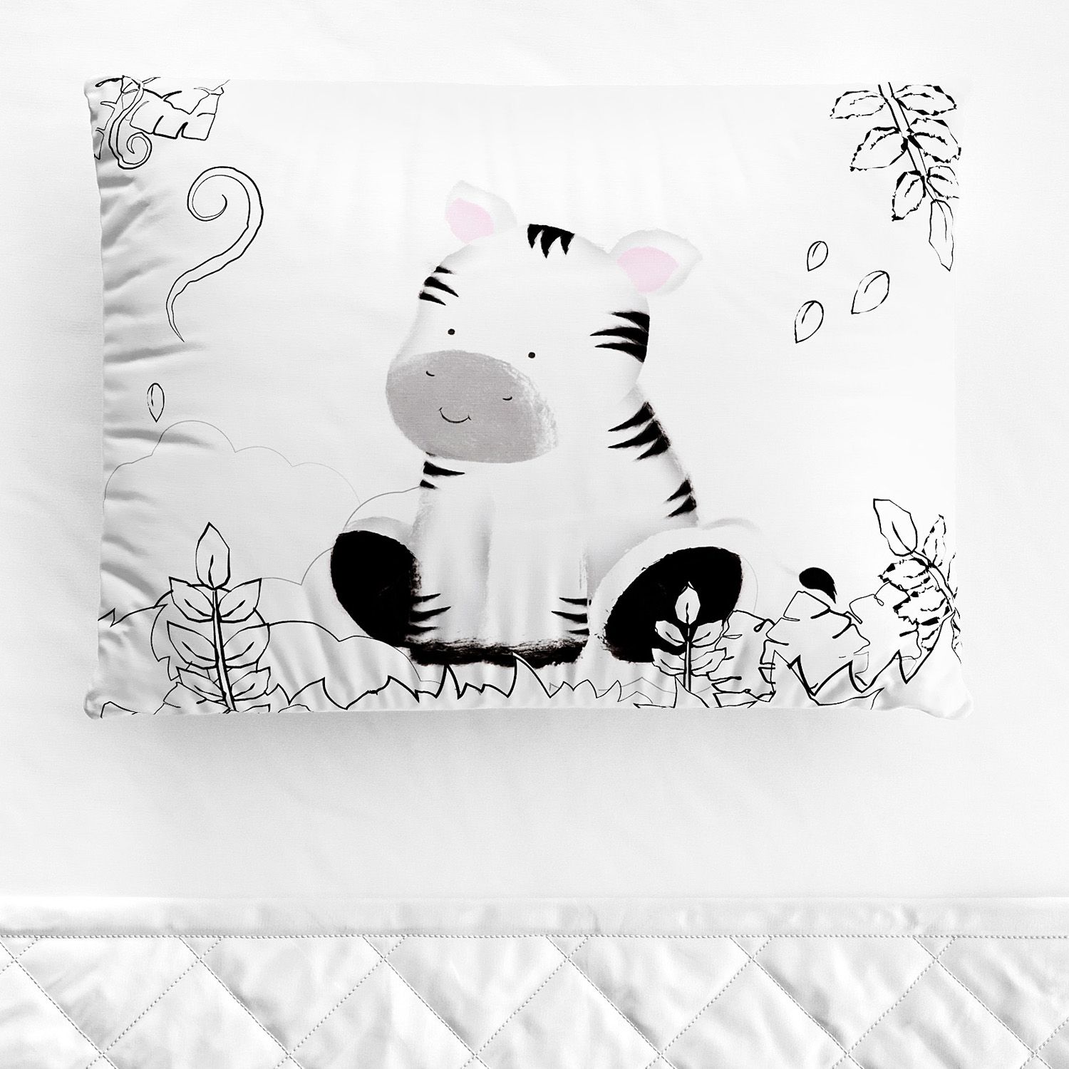 Fronha Bebê Amiguinha Zebra Aquarela