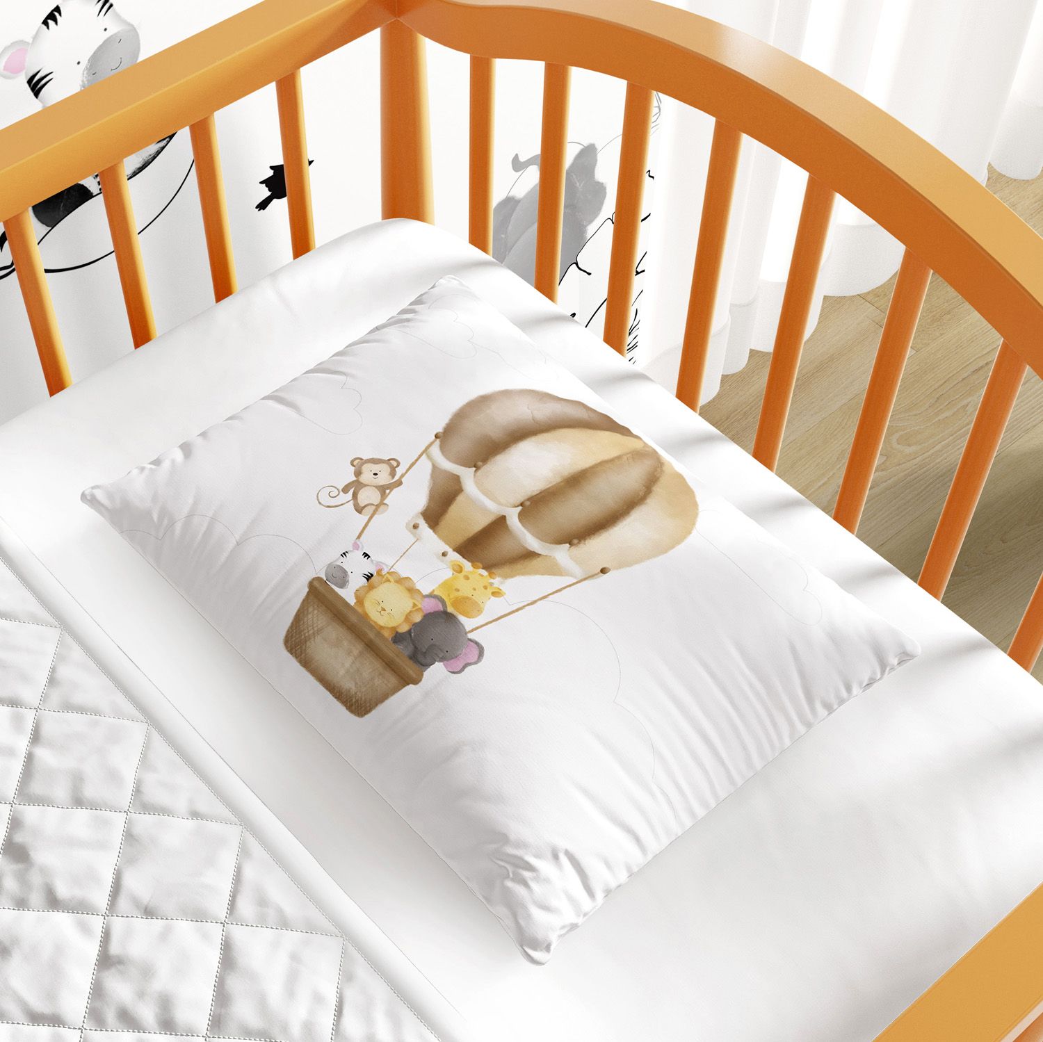 Fronha Bebê Amiguinhos Safári no Balão