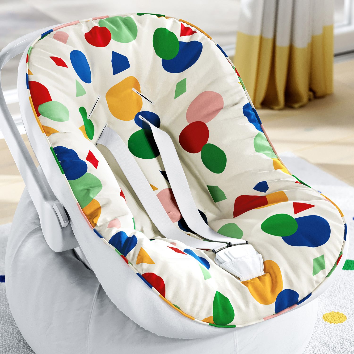Capa de Bebê Conforto com Protetor de Cinto Colorido Geométrico Moderno