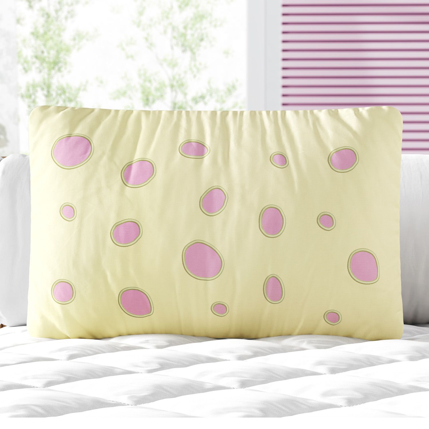 Almofada Retangular Animal Print Rosa e Amarelo 35cm