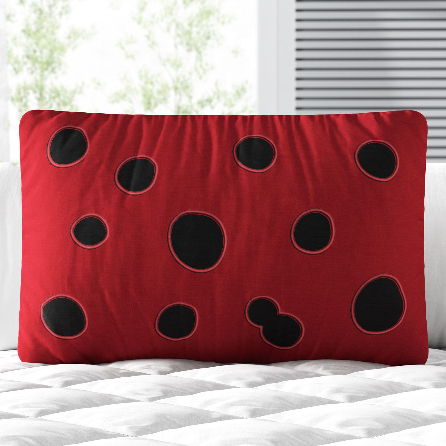 Almofada Retangular Animal Print Vermelho e Preto 35cm