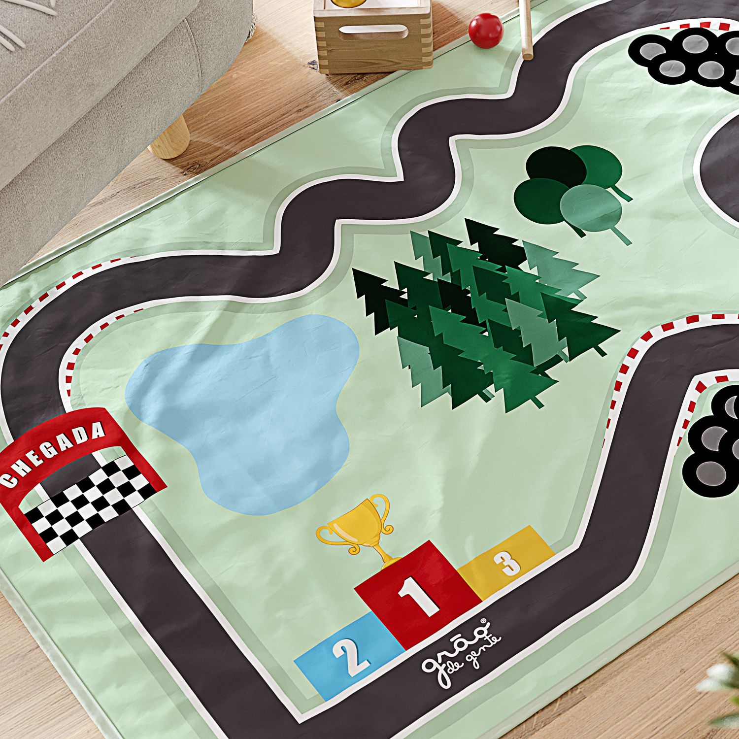 Tapete Retangular Pista de Corrida 90cm