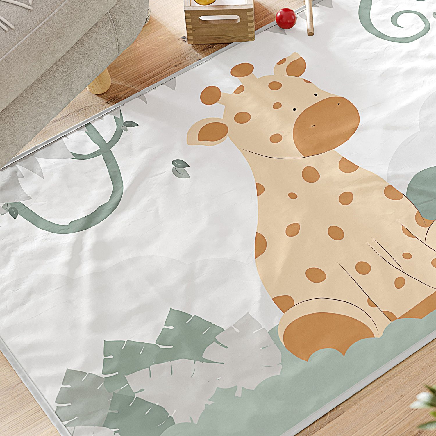 Tapete Retangular Amiguinha Girafa 90cm