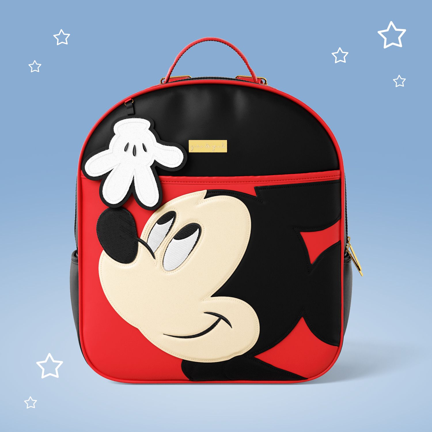 Mochila Maternidade Mickey Mouse Preto e Vermelho 36cm