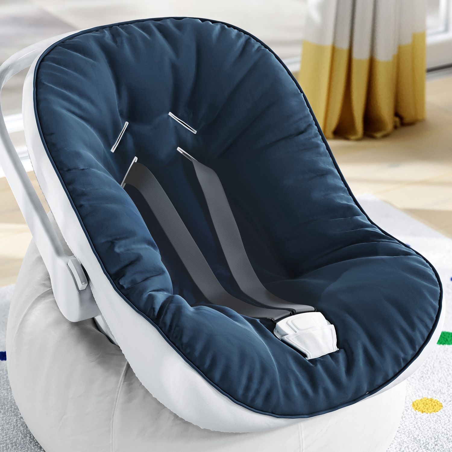 Capa de Bebê Conforto com Protetor de Cinto Azul Marinho