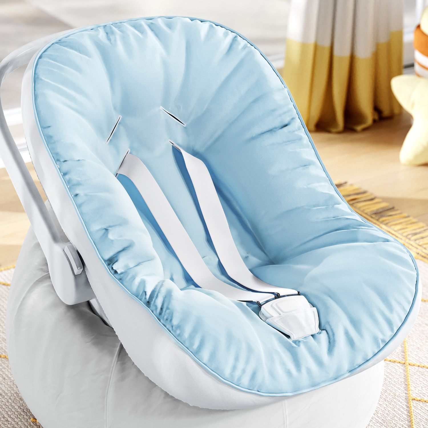 Capa de Bebê Conforto com Protetor de Cinto Azul