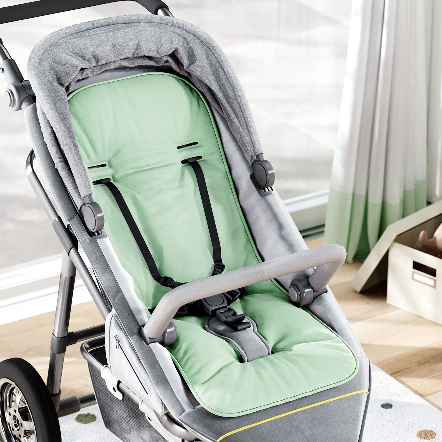 Capa de Bebê Conforto com Protetor de Cinto Verde