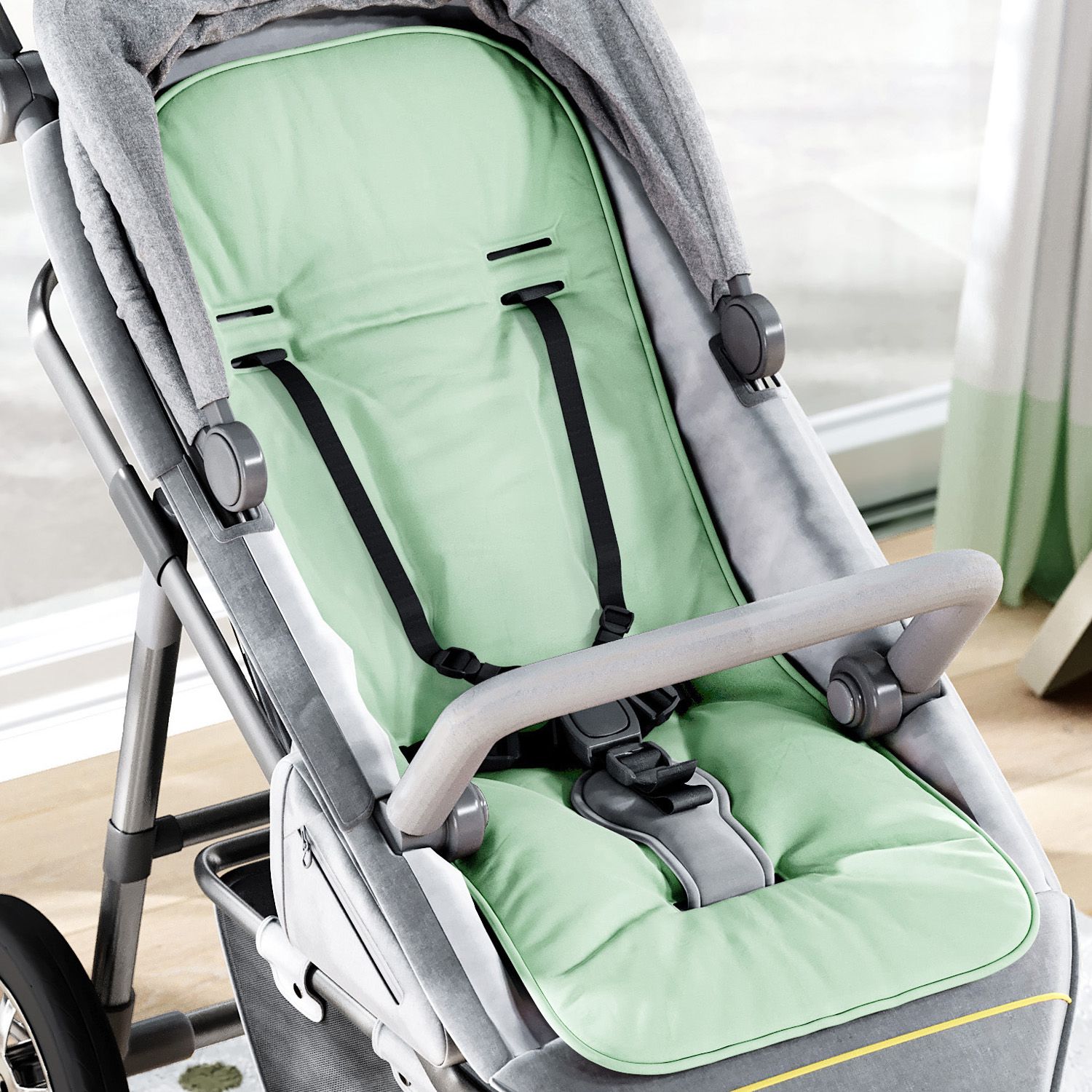 Capa de Bebê Conforto com Protetor de Cinto Verde