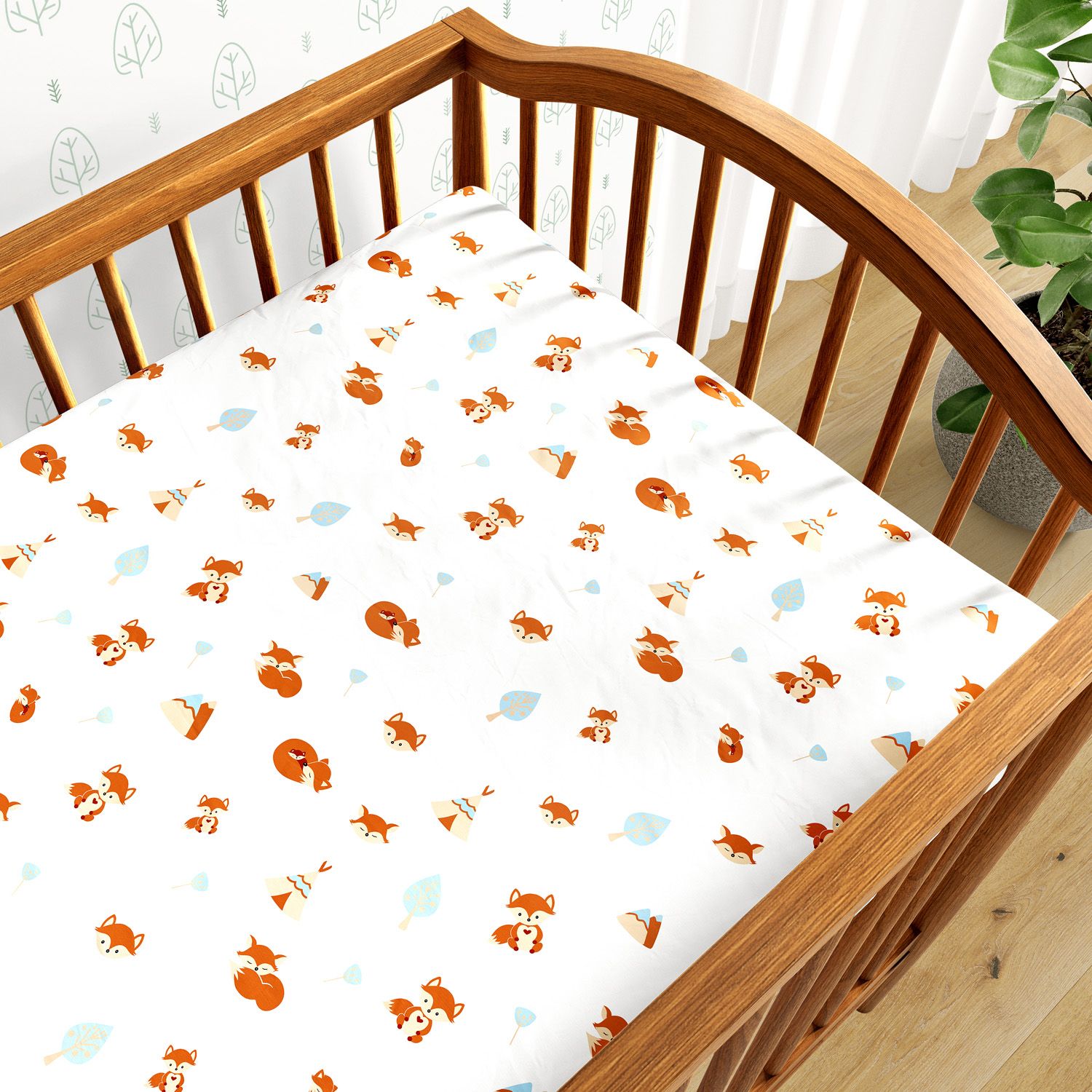 Lençol Berço com Elástico Raposinha